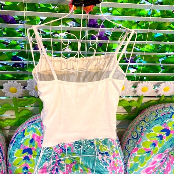 Bardot style stretchy gathered bust, peasant style crop top - Picture 3 of 5